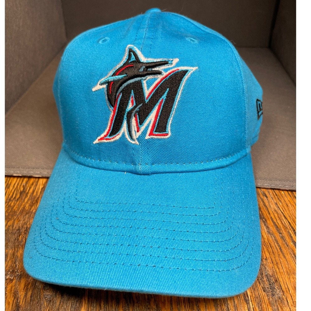 New Era Miami Marlins Hat Mens Adjustable Blue MLB Baseball Cap 100% Cotton NWOT